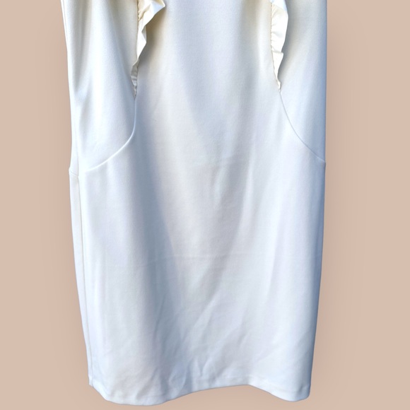 NWT Express Cream Dramatic Ruffle Sleeve Lined Sheath Dress, Bridal Show… - Picture 5 of 9